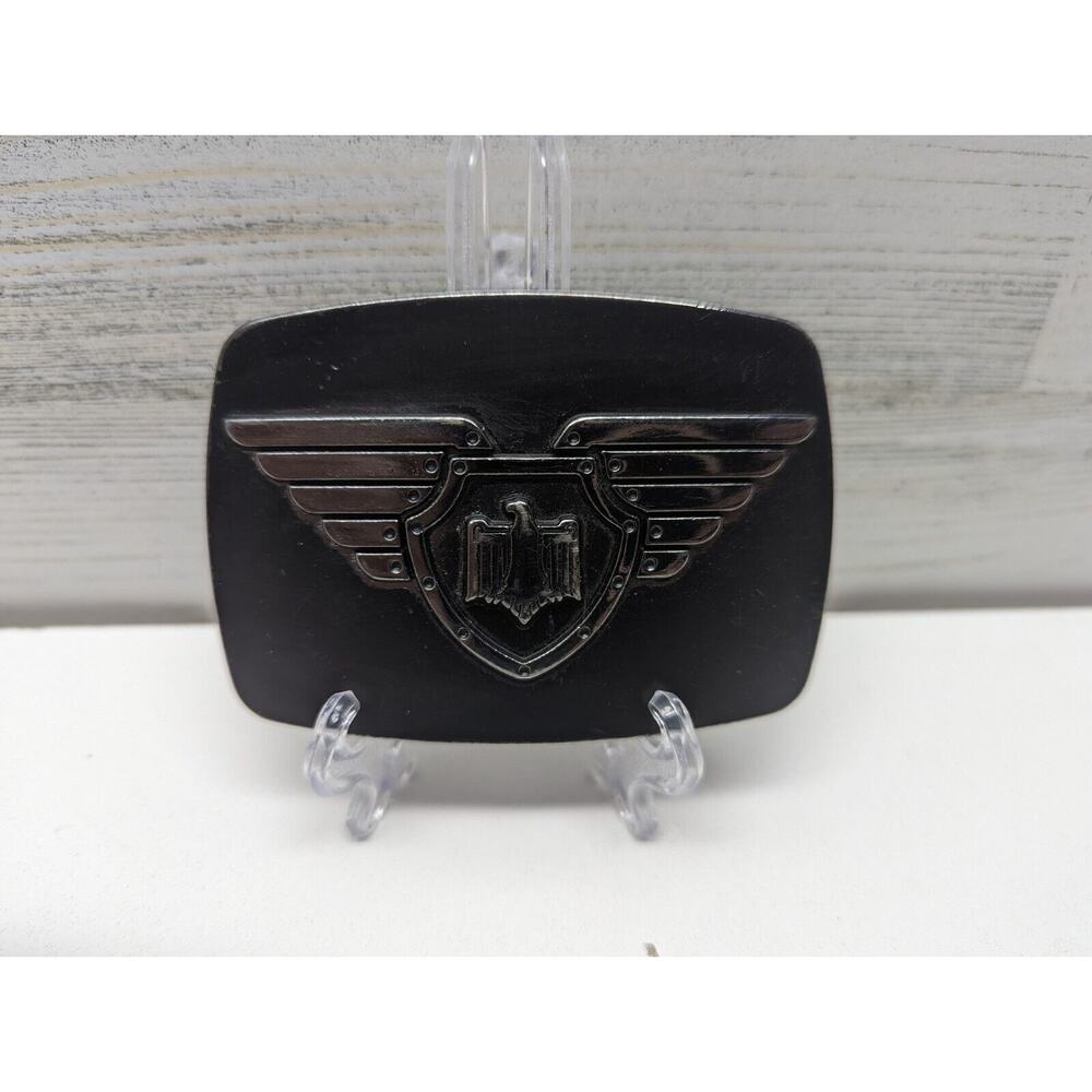 RARE Belt Buckle Eagle by‎ Chrome Black Matte Gift approx. 3.5 x 2.5 in